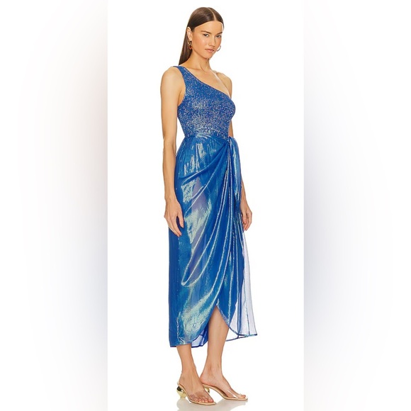 NWT Sundress x Revolve Zuri Calvi Ocean
Blue Metallic Shimmer Dress XS/S - Picture 3 of 13